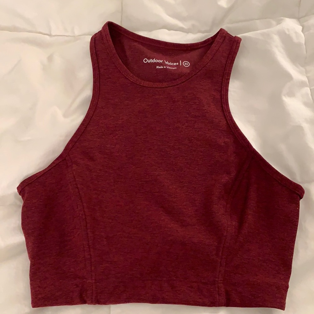 Outdoor Voices Crop in Maroon XS